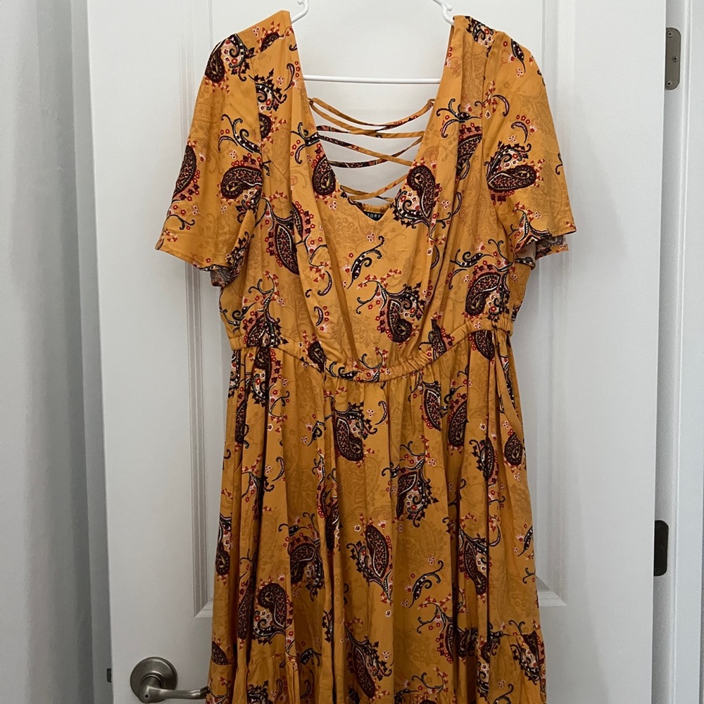 Torrid Yellow Paisley Midi Dress